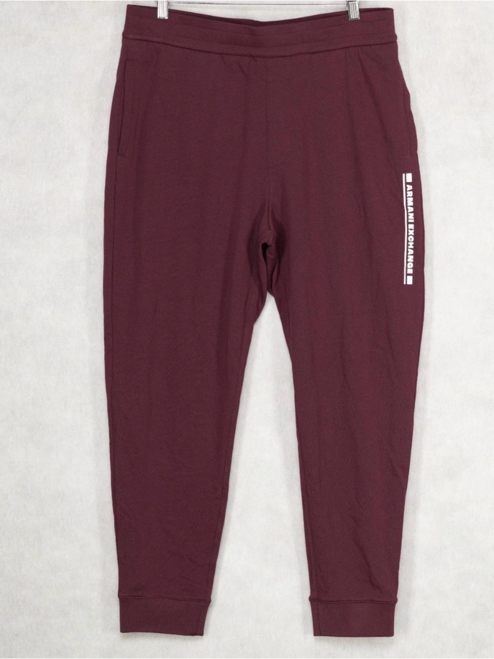 Armani Exchange Burgundy Track Joggers